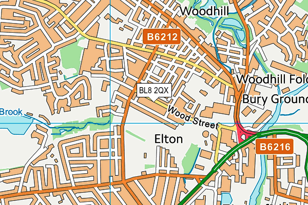 BL8 2QX map - OS VectorMap District (Ordnance Survey)