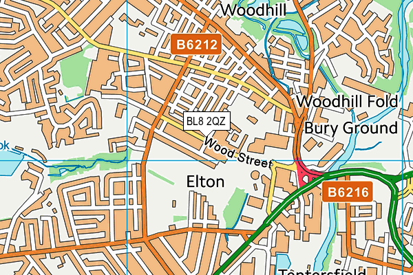 BL8 2QZ map - OS VectorMap District (Ordnance Survey)