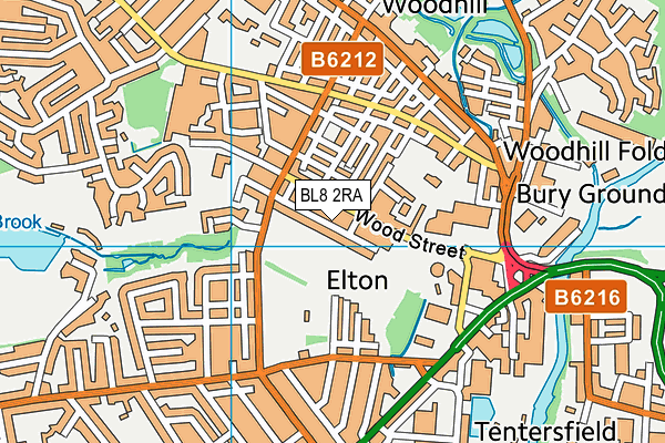 BL8 2RA map - OS VectorMap District (Ordnance Survey)