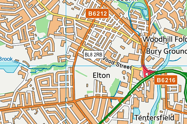 BL8 2RB map - OS VectorMap District (Ordnance Survey)