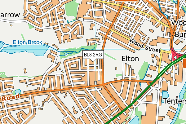 BL8 2RG map - OS VectorMap District (Ordnance Survey)