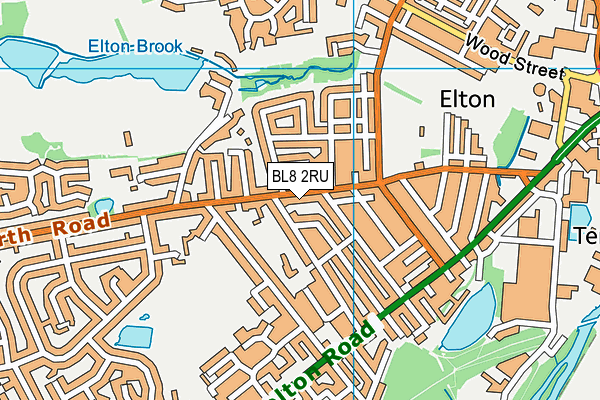 BL8 2RU map - OS VectorMap District (Ordnance Survey)