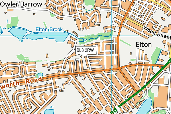 BL8 2RW map - OS VectorMap District (Ordnance Survey)