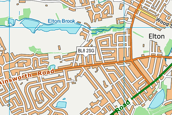 BL8 2SG map - OS VectorMap District (Ordnance Survey)