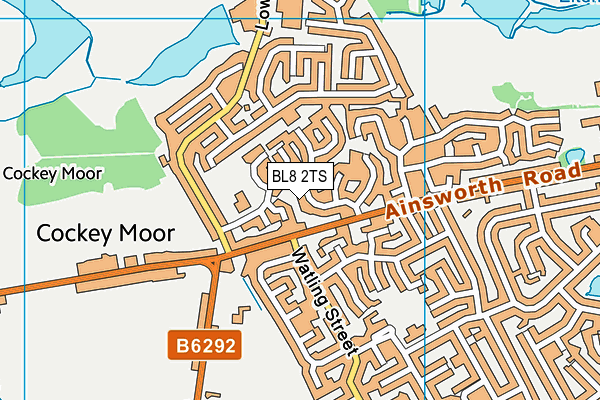 Lowercroft Primary School map (BL8 2TS) - OS VectorMap District (Ordnance Survey)