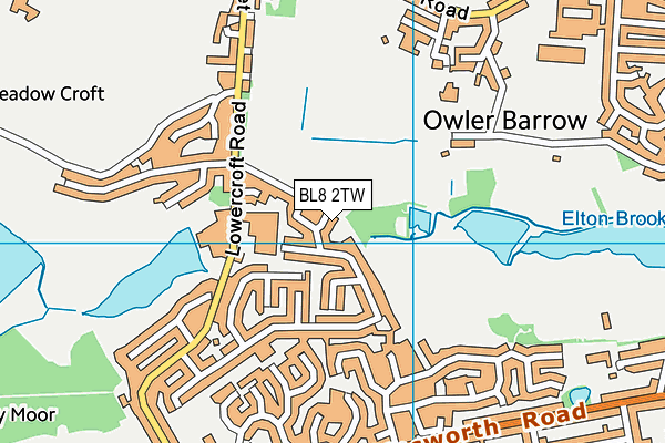 BL8 2TW map - OS VectorMap District (Ordnance Survey)