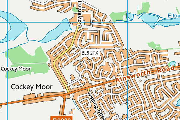 BL8 2TX map - OS VectorMap District (Ordnance Survey)