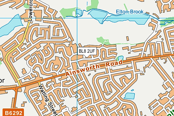 BL8 2UF map - OS VectorMap District (Ordnance Survey)