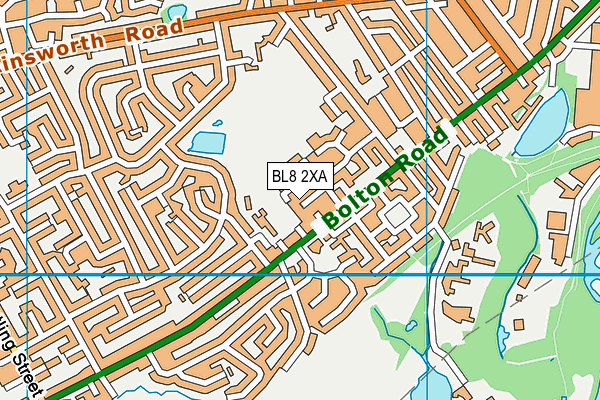 BL8 2XA map - OS VectorMap District (Ordnance Survey)