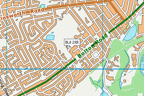 BL8 2XB map - OS VectorMap District (Ordnance Survey)