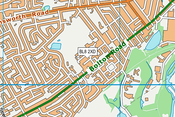Westbury Sports Club map (BL8 2XD) - OS VectorMap District (Ordnance Survey)