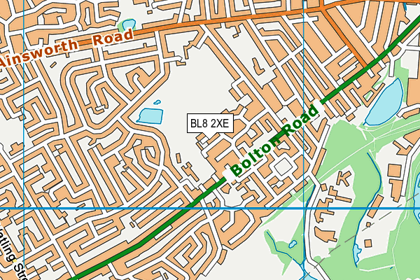 BL8 2XE map - OS VectorMap District (Ordnance Survey)
