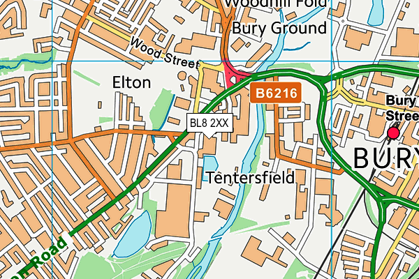 BL8 2XX map - OS VectorMap District (Ordnance Survey)