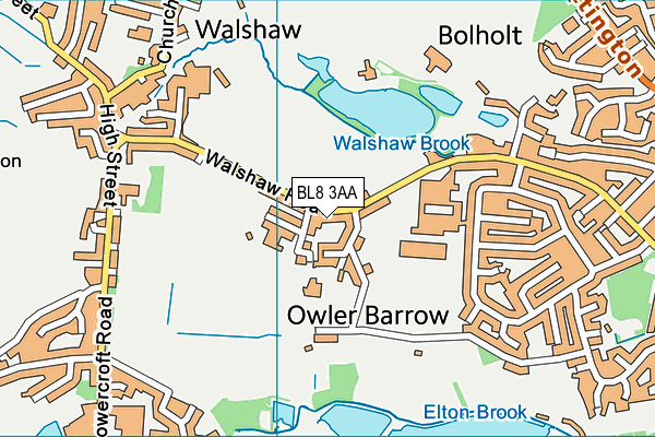 BL8 3AA map - OS VectorMap District (Ordnance Survey)