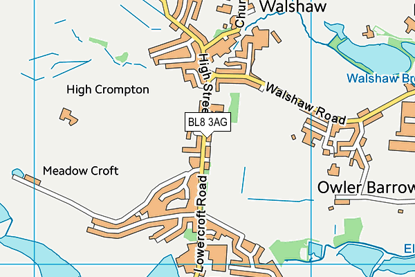 BL8 3AG map - OS VectorMap District (Ordnance Survey)