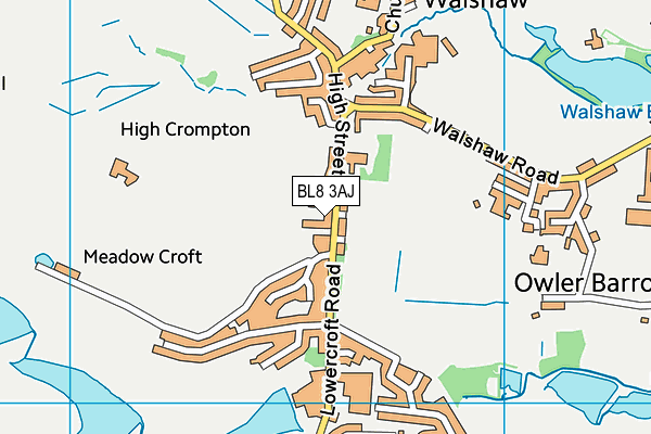 BL8 3AJ map - OS VectorMap District (Ordnance Survey)