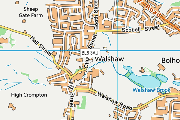 BL8 3AU map - OS VectorMap District (Ordnance Survey)