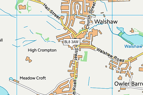 BL8 3AW map - OS VectorMap District (Ordnance Survey)