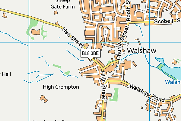 BL8 3BE map - OS VectorMap District (Ordnance Survey)