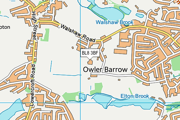 BL8 3BF map - OS VectorMap District (Ordnance Survey)