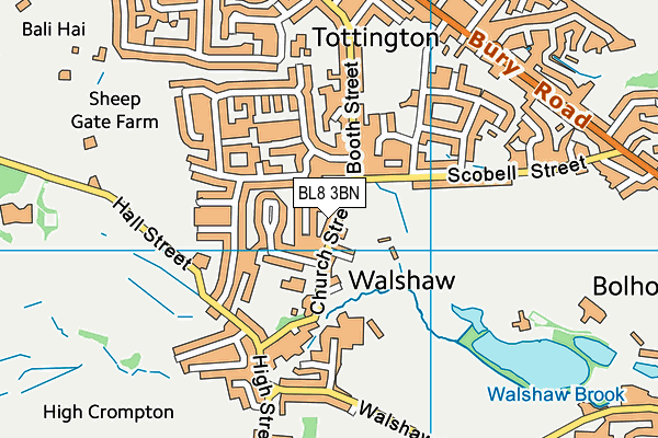 BL8 3BN map - OS VectorMap District (Ordnance Survey)