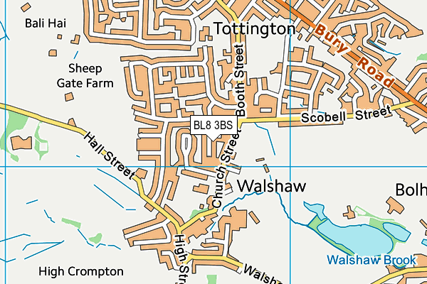 BL8 3BS map - OS VectorMap District (Ordnance Survey)