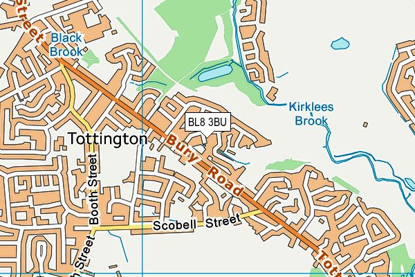 BL8 3BU map - OS VectorMap District (Ordnance Survey)