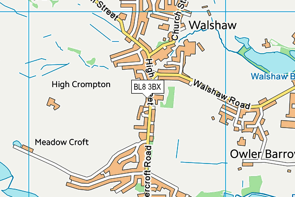 BL8 3BX map - OS VectorMap District (Ordnance Survey)
