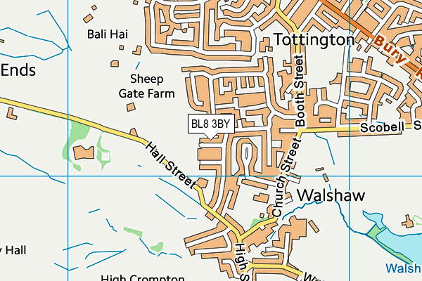 BL8 3BY map - OS VectorMap District (Ordnance Survey)