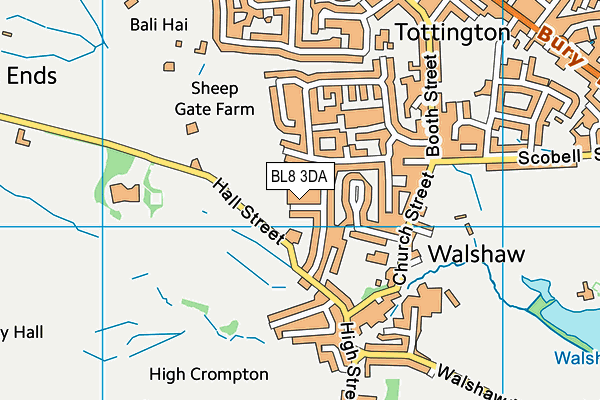 BL8 3DA map - OS VectorMap District (Ordnance Survey)