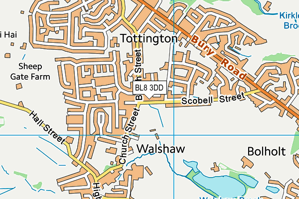 BL8 3DD map - OS VectorMap District (Ordnance Survey)