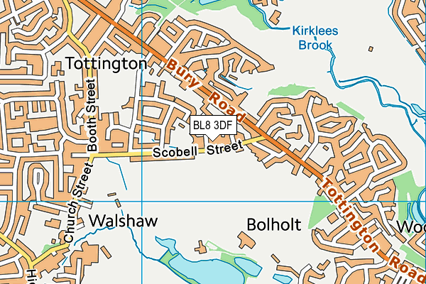 BL8 3DF map - OS VectorMap District (Ordnance Survey)