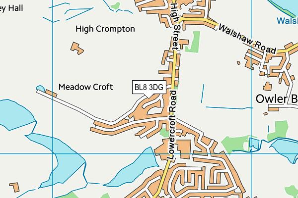 BL8 3DG map - OS VectorMap District (Ordnance Survey)