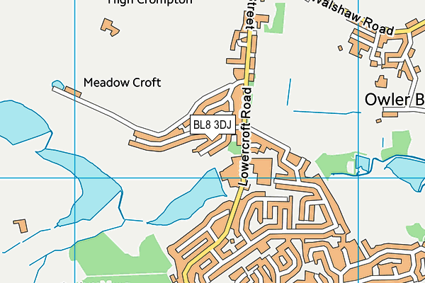 BL8 3DJ map - OS VectorMap District (Ordnance Survey)