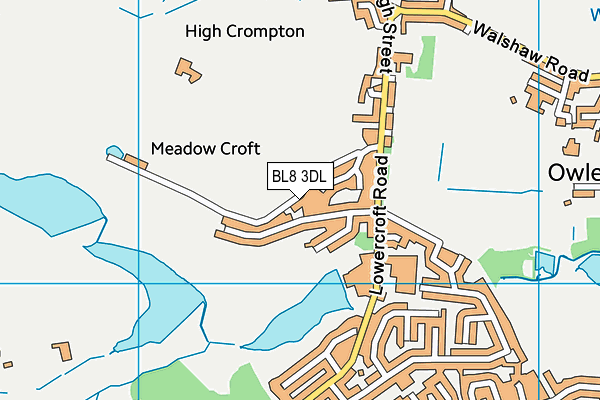 BL8 3DL map - OS VectorMap District (Ordnance Survey)