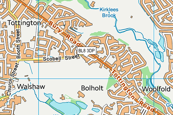 BL8 3DP map - OS VectorMap District (Ordnance Survey)