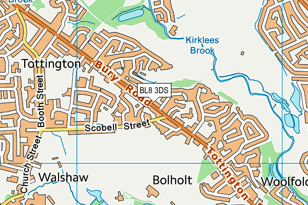 BL8 3DS map - OS VectorMap District (Ordnance Survey)