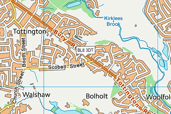 BL8 3DT map - OS VectorMap District (Ordnance Survey)