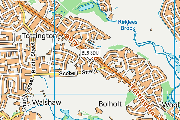 BL8 3DU map - OS VectorMap District (Ordnance Survey)