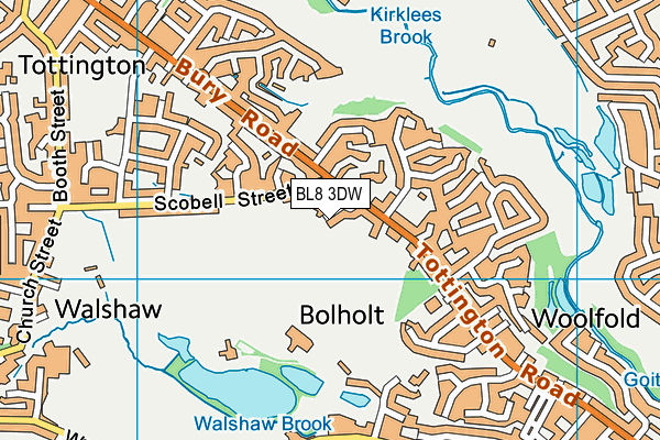 BL8 3DW map - OS VectorMap District (Ordnance Survey)