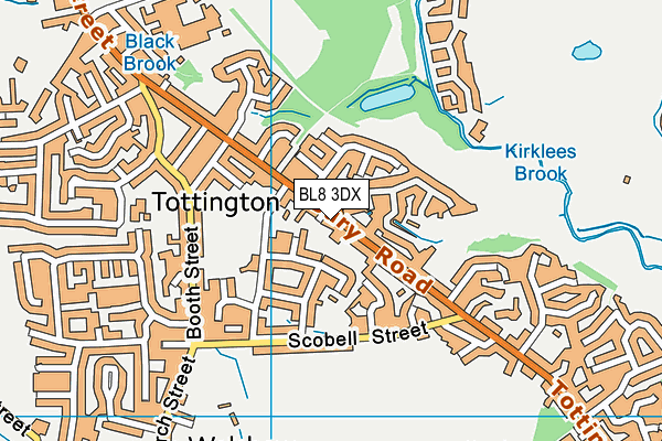 BL8 3DX map - OS VectorMap District (Ordnance Survey)