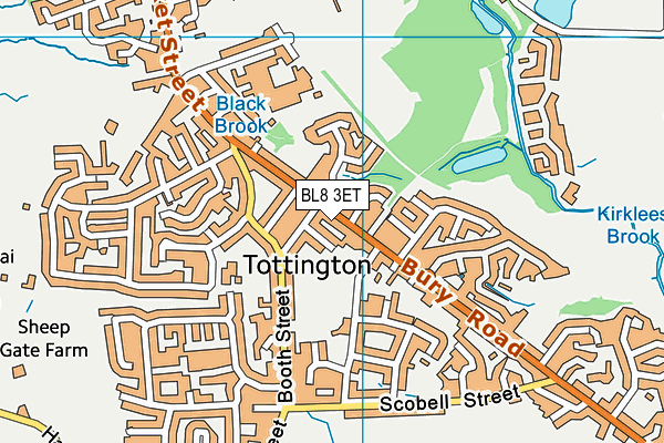 BL8 3ET map - OS VectorMap District (Ordnance Survey)