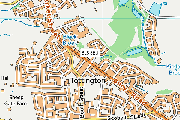 BL8 3EU map - OS VectorMap District (Ordnance Survey)