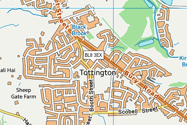 BL8 3EX map - OS VectorMap District (Ordnance Survey)