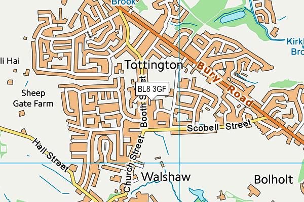 BL8 3GF map - OS VectorMap District (Ordnance Survey)