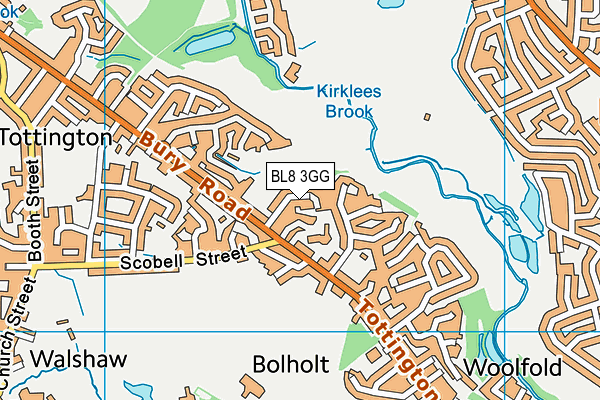 BL8 3GG map - OS VectorMap District (Ordnance Survey)