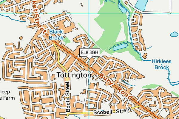 BL8 3GH map - OS VectorMap District (Ordnance Survey)