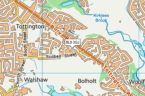 BL8 3GJ map - OS VectorMap District (Ordnance Survey)