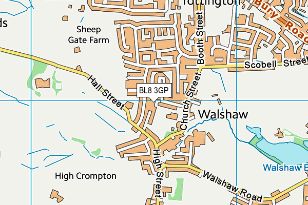 BL8 3GP map - OS VectorMap District (Ordnance Survey)