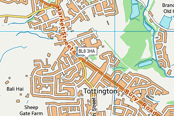 BL8 3HA map - OS VectorMap District (Ordnance Survey)